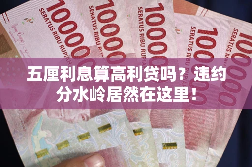 武汉五厘利息算高利贷吗？违约分水岭居然在这里！
