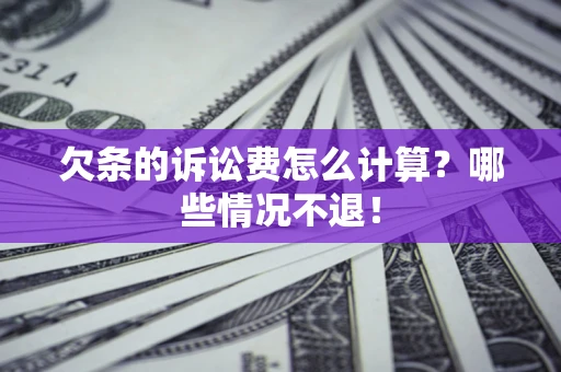 武汉欠条的诉讼费怎么计算？哪些情况不退！