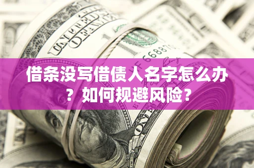 武汉借条没写借债人名字怎么办？如何规避风险？