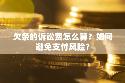 武汉欠条的诉讼费怎么算？如何避免支付风险？